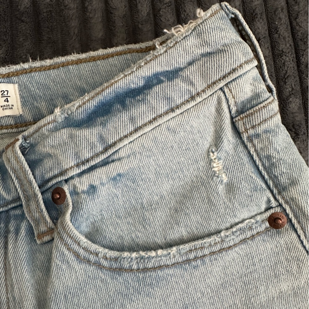 Abercrombie & Fitch Light Blue Denim Cutoff Jean Shorts - Picture 3 of 5